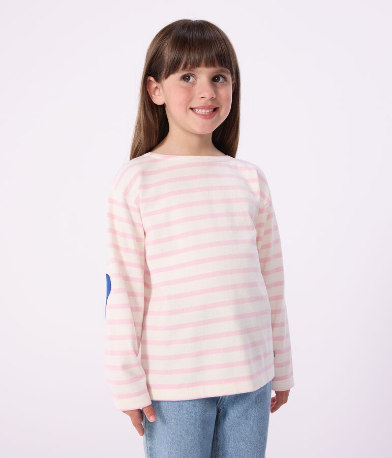 Katoenen gestreept marineshirt voor kinderen roze MILK/ MARQUISE