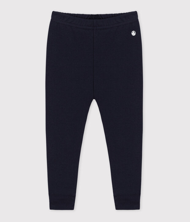 Legging b&eacute;b&eacute; en coton bleu marine