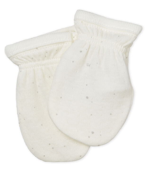 Moufles antigriffures b&eacute;b&eacute; mixte blanc/multicouleur