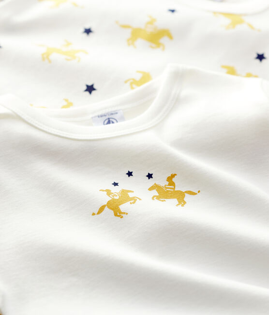 Set van 2 katoenen jongens t-shirts met lange mouwen en ridderprint variante 1