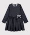 Robe manches longues enfant fille bleu SMOKING/blanc MARSHMALLOW