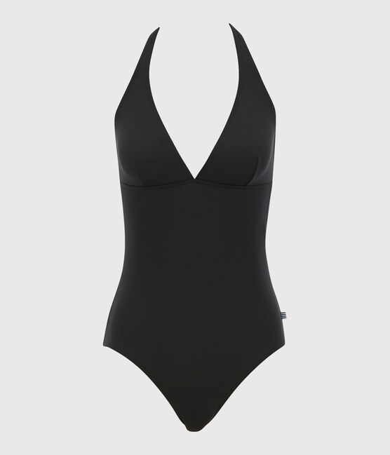 Effen badpak in 1 deel Dames. zwart NOIR