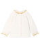 Blouse met lange mouwen van jacquard tubic babymeisje wit MARSHMALLOW/geel OR