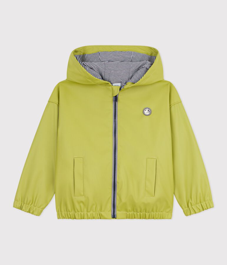 Blouson enfant en PU uni vert