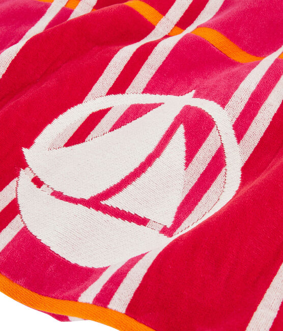Serviette de plage rose GEISHA/blanc MULTICO