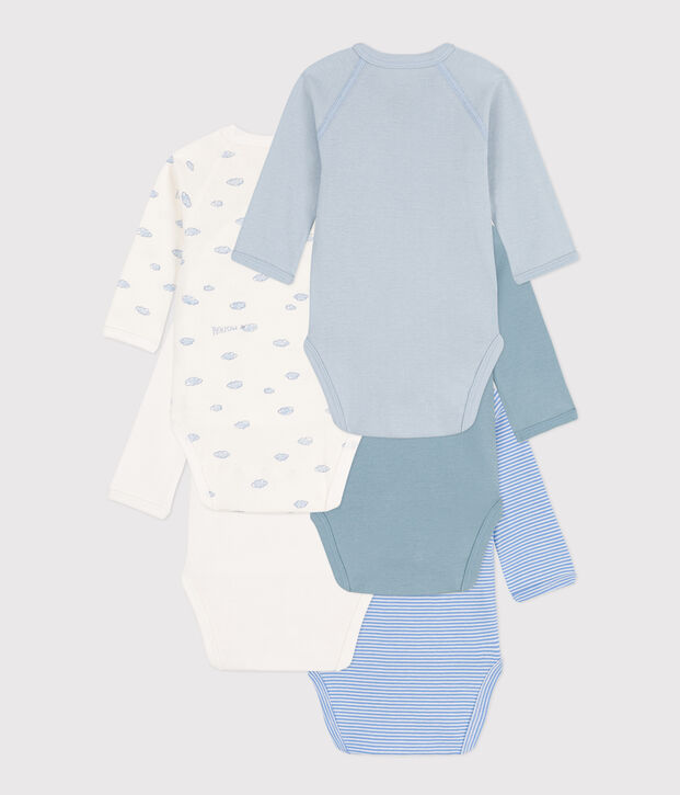 Set van 5 katoenen omslagbody's met lange mouwen en print multicouleur