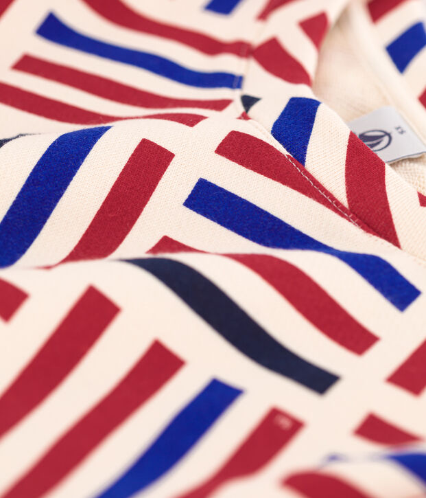 LE COSY, T-shirt voor dames in katoen ecru/rood/multicouleur