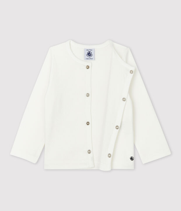 Katoenen babycardigan wit