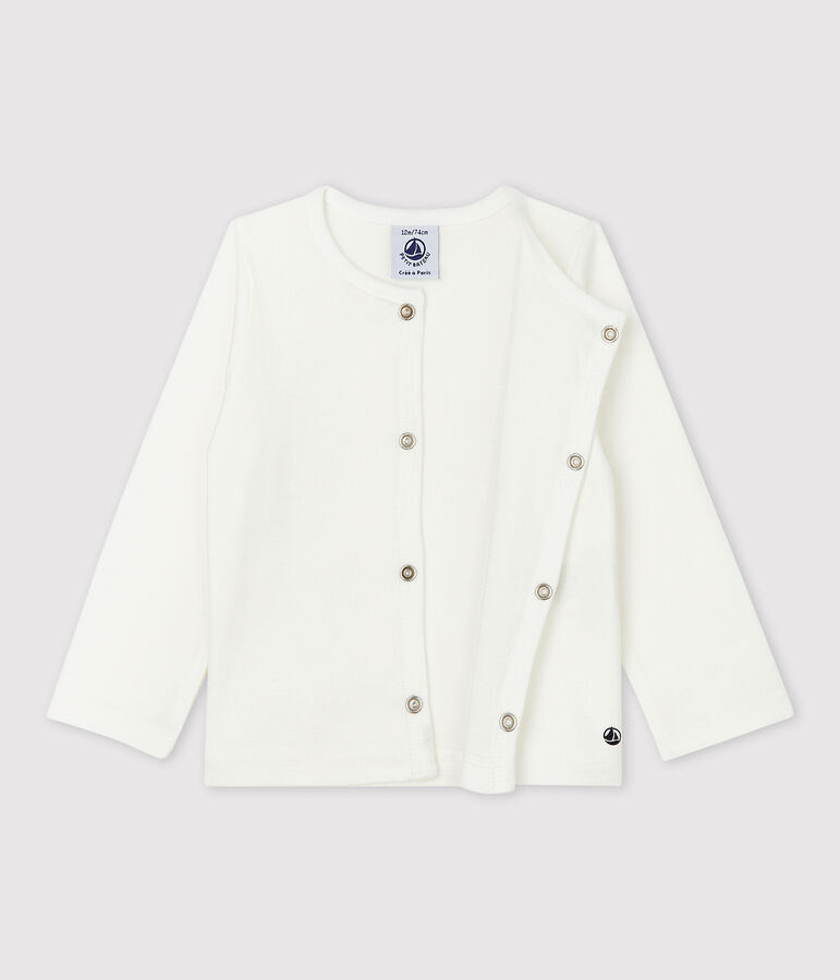 Cardigan en coton b&eacute;b&eacute; blanc MARSHMALLOW