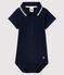 Body manches courtes colo polo en coton bébé bleu SMOKING