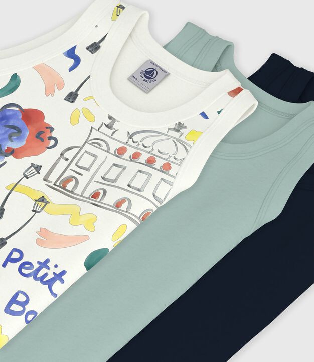 Setje met 2 katoenen kinderhemdjes met Op&eacute;ra-print multicouleur