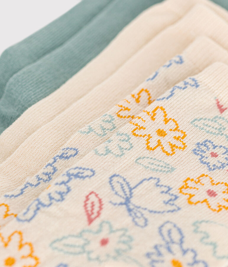3 paar katoenen kindersokken met bloemetjes multicouleur