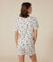 Katoenen pyjama met korte broek en T-shirt met motief van Parijs voor dames wit MARSHMALLOW/blauw MEDIEVAL/ MULTICO