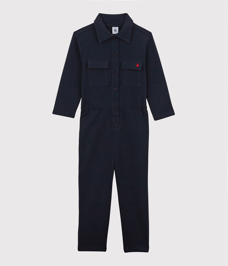 Tuinbroek voor meisjes van katoen met print blauw