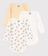 Set van 3 katoenen body's met lange mouwen en mutsjes voor baby's