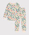 Kinderpyjama van geruwde fleece met bosprint wit AVALANCHE/ MULTICO