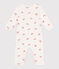 Katoenen babypyjama zonder voetjes met krabbenprint wit MARSHMALLOW/wit MULTICO