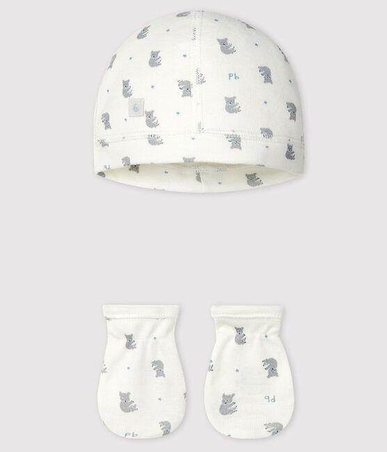 Lot Bonnet Naissance Et Moufles Bebe En Cote Variante 2 Petit Bateau
