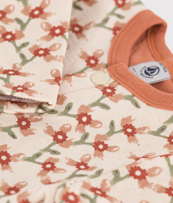 Cardigan in doorgestikte tubic met print voor baby's wit AVALANCHE/ MULTICO
