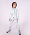 Kinderpyjama van fleece met drakenprint wit/multicouleur