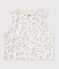 Omkeerbare katoenen cardigan zonder mouwen met print wit/roze