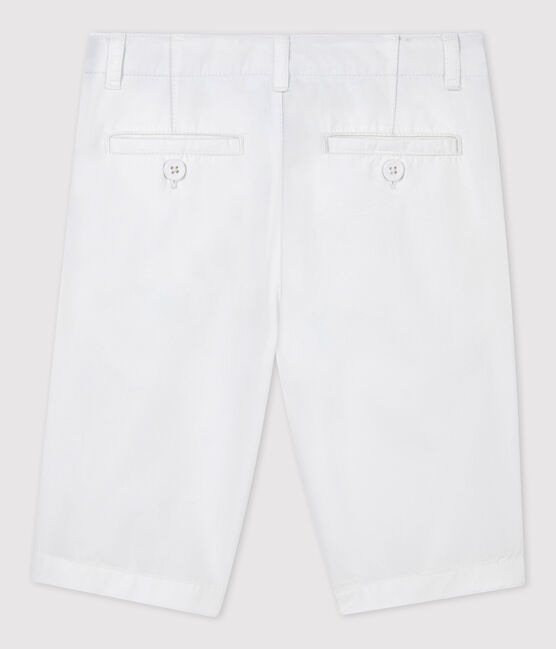 Korte broek van twill voor jongens wit ECUME