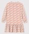 Robe manches longues en coton & laine enfant fille beige MONTELIMAR/blanc MULTICO