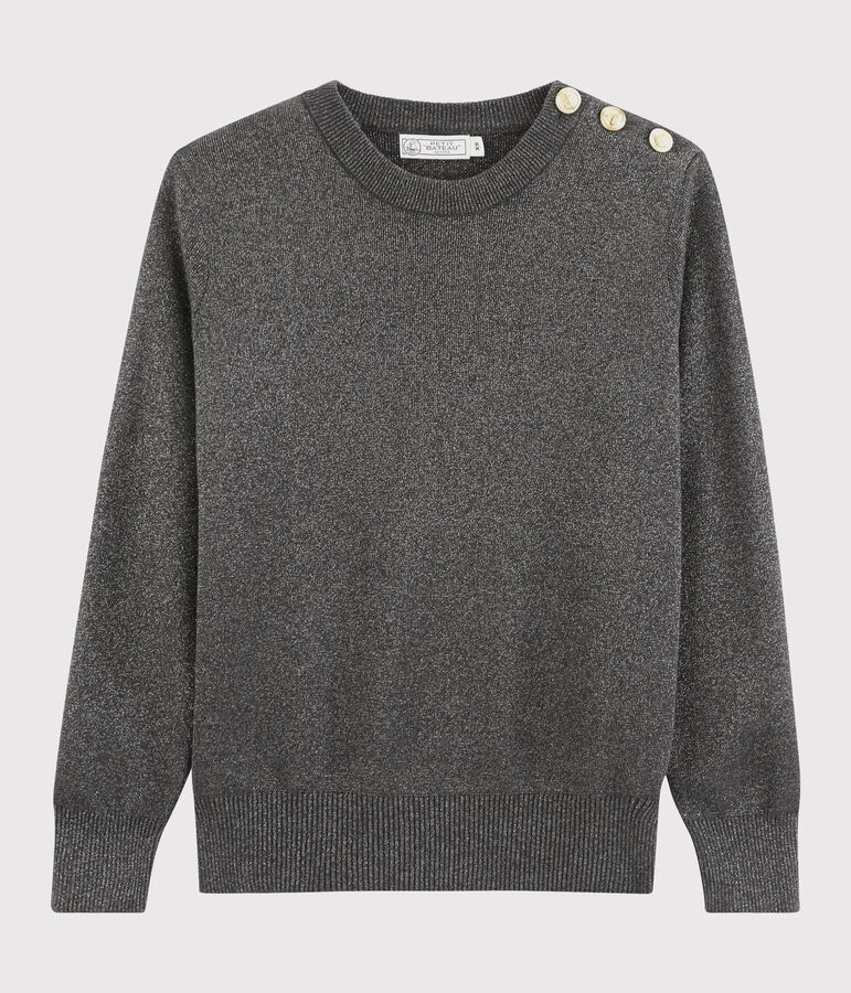 Pull brillant coton Femme gris/gris