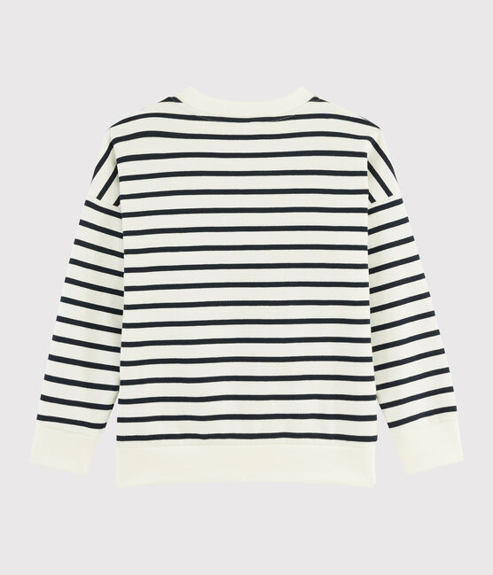 Sweatshirt jongens kinderen wit MARSHMALLOW/blauw SMOKING