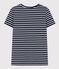 Le Droit, gestreept katoenen T-shirt met ronde hals voor dames blauw SMOKING/wit MARSHMALLOW