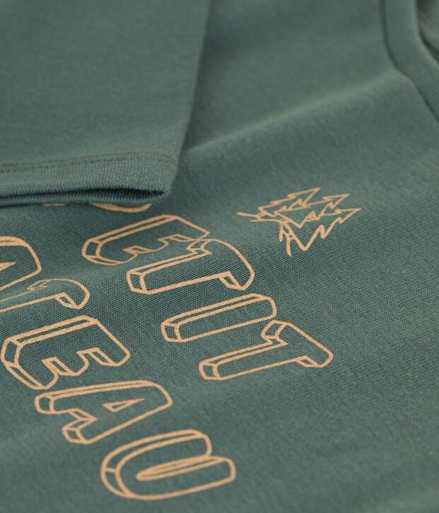 Tee-shirt manches longues en coton enfant fille / gar&ccedil;on vert