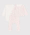Ensemble imprimé en coton bébé blanc MARSHMALLOW/rouge PEPS