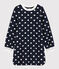 Robe manches longues enfant fille bleu SMOKING/blanc MARSHMALLOW