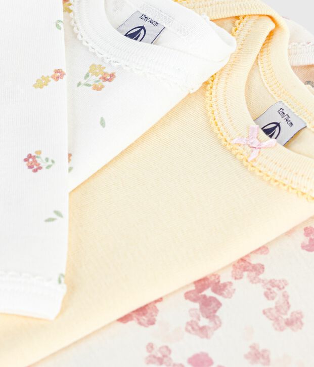 Set van katoenen body's met lange mouwen en bloemenprint multicouleur