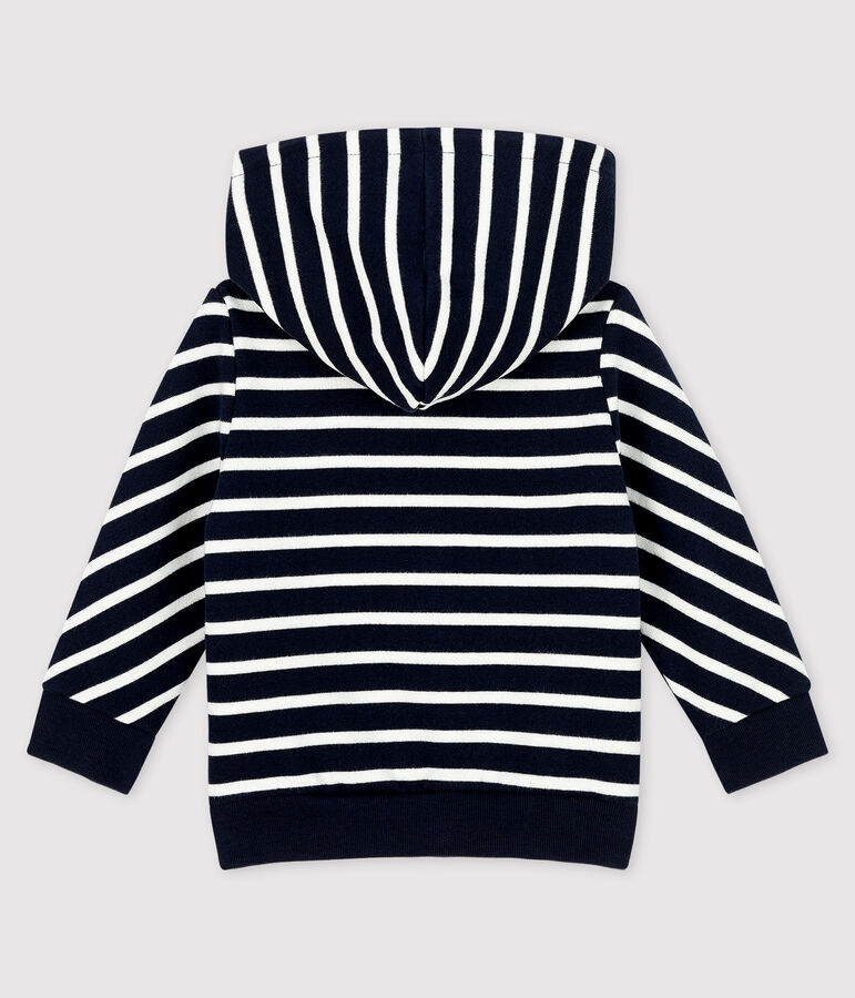 Sweatshirt met capuchon babyjongen blauw SMOKING/wit MARSHMALLOW