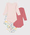 Lot de 3 bodies manches longues fleurs en coton bébé variante 1