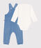 Babysetje met fluwelen salopette blauw BEACH