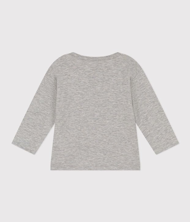 Tee-shirt manches longues en jersey flamm&eacute; b&eacute;b&eacute; gris