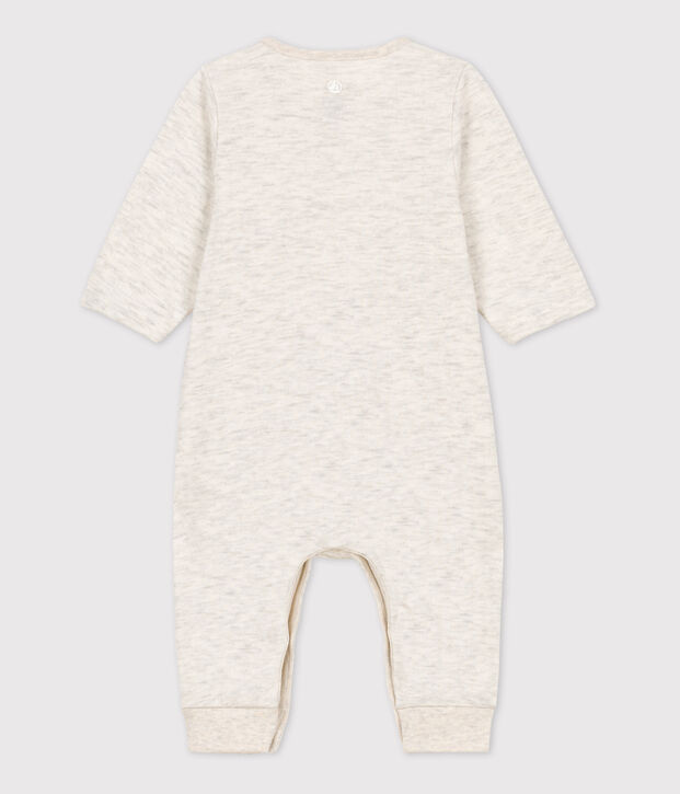 Combinaison longue unie en tubique bio b&eacute;b&eacute; beige chin&eacute;