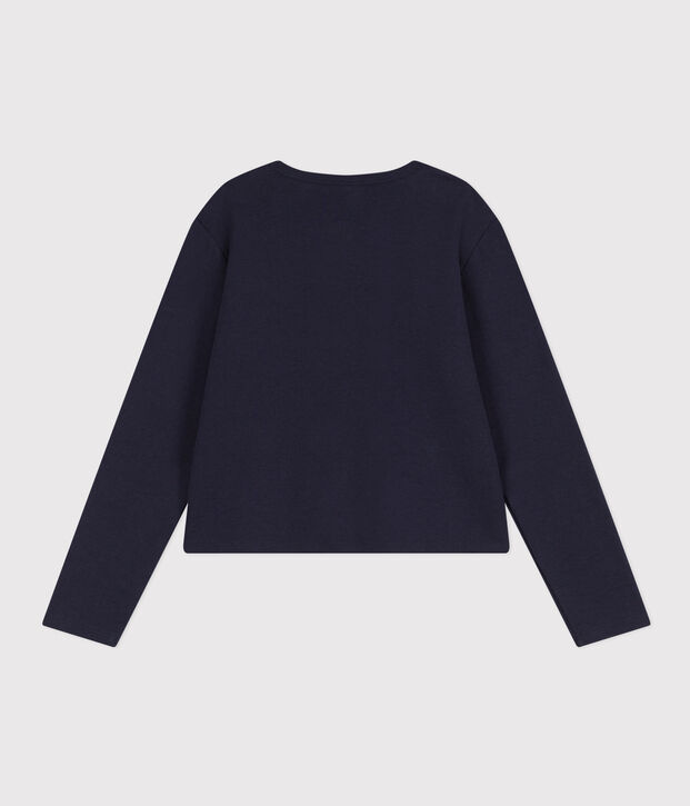 Cardigan &agrave; pressions en coton Femme bleu marine