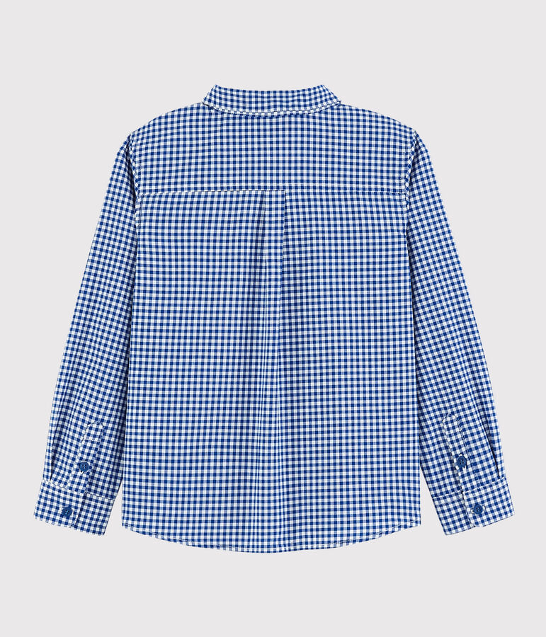 Popeline overhemd met lange mouwen voor jongens wit MARSHMALLOW/wit MULTICO