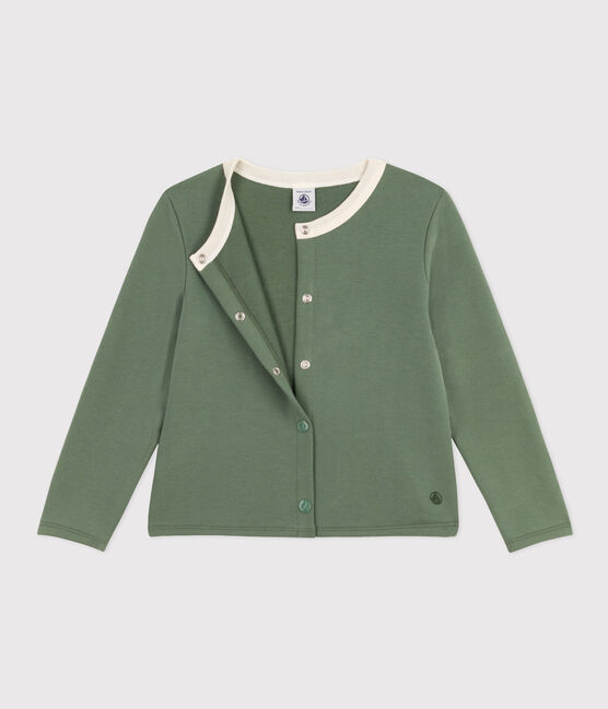 Cardigan en coton enfant fille vert CROCO