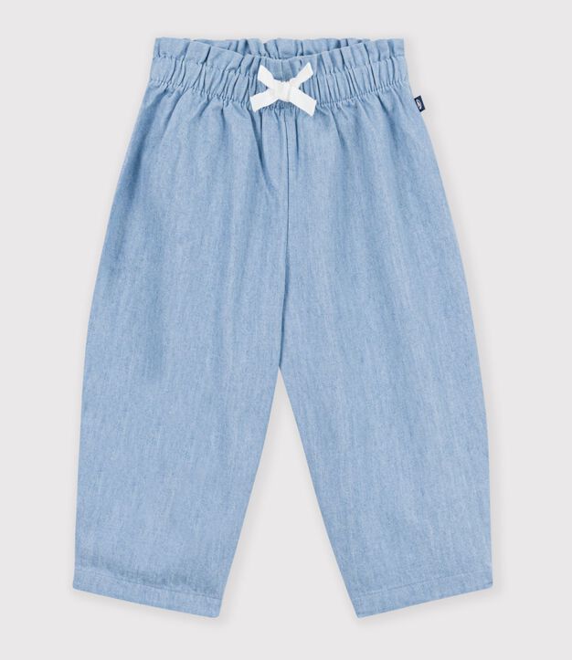 Pantalon b&eacute;b&eacute; en chambray bleu