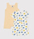 set van 2 korte playsuits van katoen voor baby's