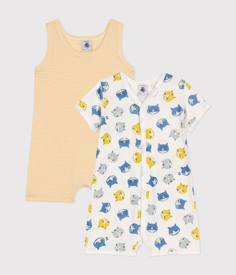 set van 2 korte playsuits van katoen voor baby's multicouleur