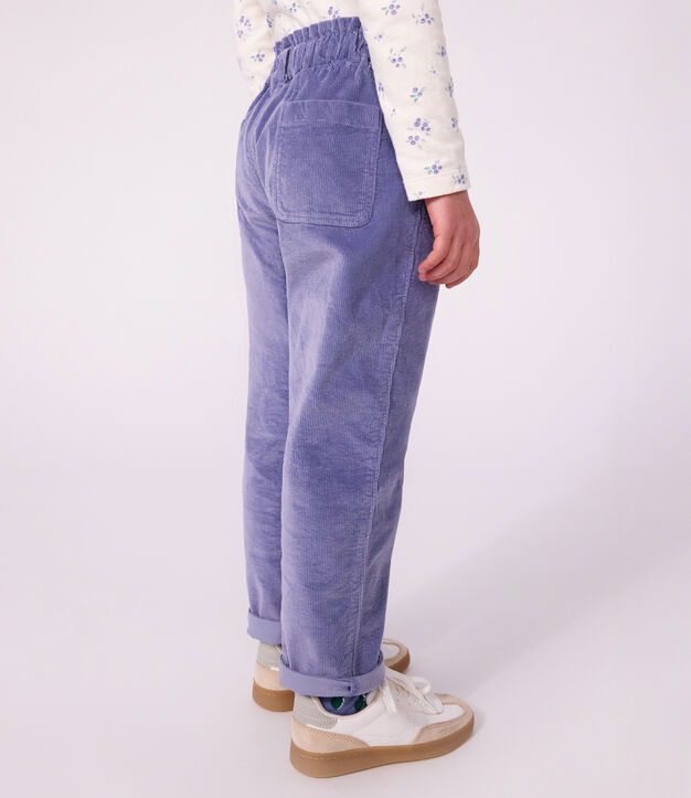 Fluwelen broek voor kinderen purper