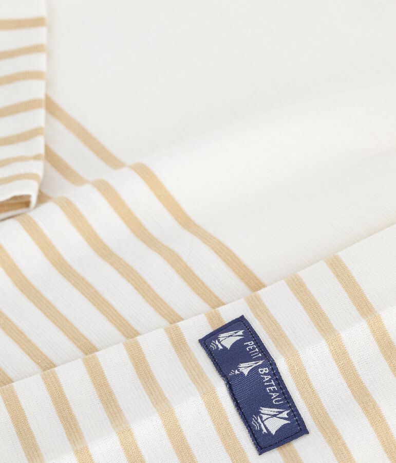 Katoenen sweatshirt met marinestrepen voor dames ecru/beige