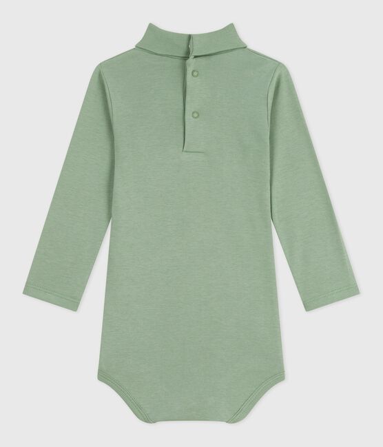 Effen katoenen babybody met rolkraag SAULE