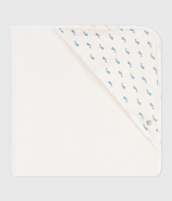 Carré de bain bébé en coton MARSHMALLOW/ ADRIATIC