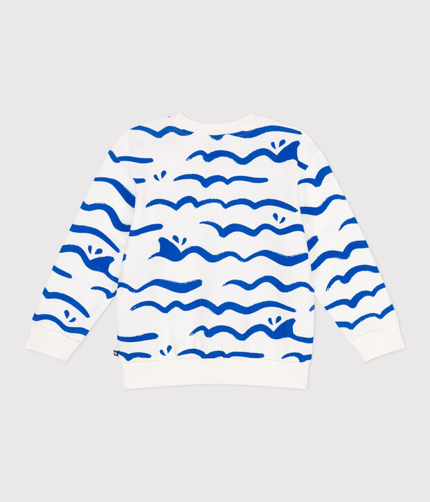 Sweatshirt enfant en coton imprim&eacute; blanc/multicouleur